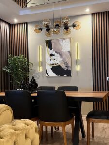 Yağlı Boya Dokulu Kabartmalı Gri Bej Soyut Tablo 80x90cm
