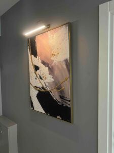 Yağlı Boya Dokulu Kabartmalı Gri Bej Soyut Tablo 80x90cm