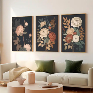 Üçlü Kanvas Tuval Tablo Seti Soft Botanik Kod: EYL115