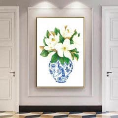 Kanvas Tuval Tablo Blue Blanc Flowers Kod: BL99-K