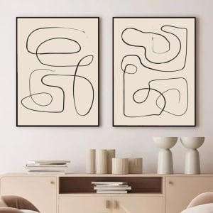 İkili Kanvas Tuval Tablo Abstract Line Kod: H29-K