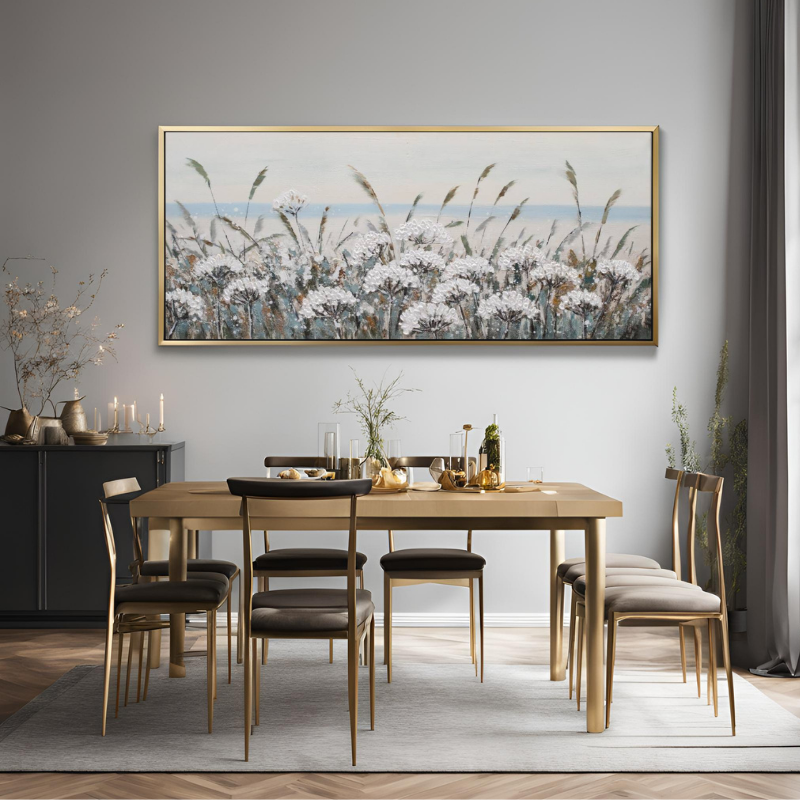 Yağlı Boya Dokulu Kabartmalı Karmaşık Çiçekler Tablo 70x100cm