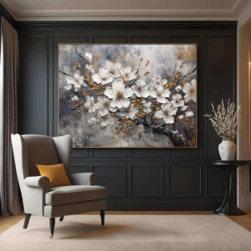 Kanvas Tuval Tablo Soyut Bahar Dalı Kod: EYL155