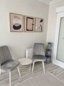 Üçlü Kanvas Tuval Tablo Seti Soyut Bej Kod: TLH9-K