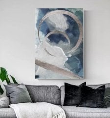Kanvas Tuval Tablo Silver Circle Kod: KT0044