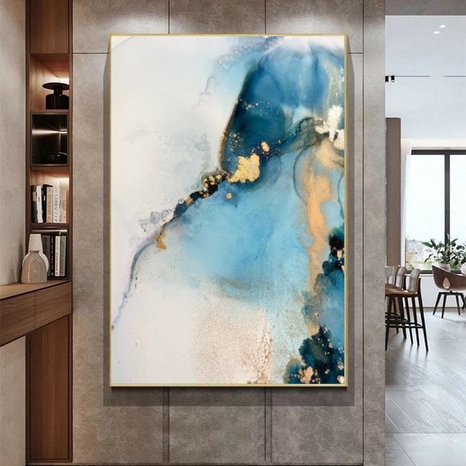 Kanvas Tuval Tablo Mavi Ton Ink Kod: LS101-K