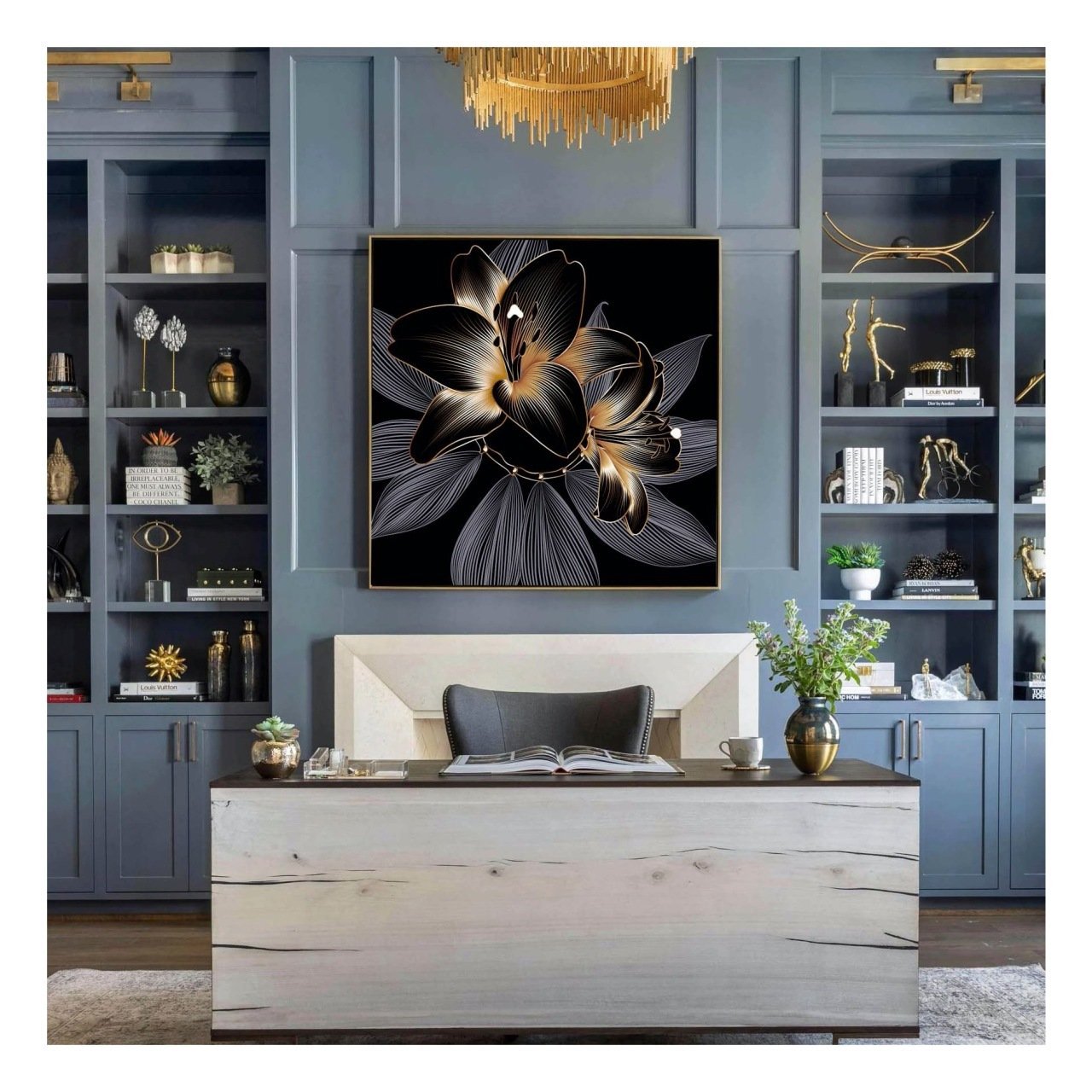 Kanvas Tuval Tablo Elegant Çiçek KOD: LK597-K