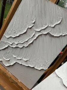 İkili Yağlı Boya Dokulu Kabartmalı Beyaz Kıyı Tablo 50x70cm