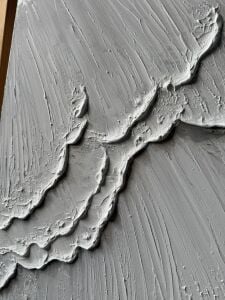 İkili Yağlı Boya Dokulu Kabartmalı Beyaz Kıyı Tablo 50x70cm