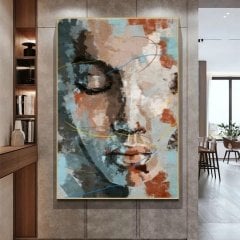 Kanvas Tuval Tablo Brush Print Face Kod: KT0046