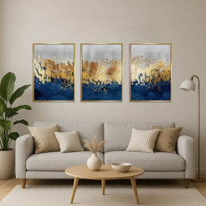 50x70cm Üçlü Kanvas Tuval Tablo