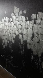 Yağlı Boya Dokulu Kabartmalı Gümüş Soyut 90x90cm