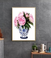 Kanvas Tuval Tablo Blue Blanc Şakayık Kod: BL95-K