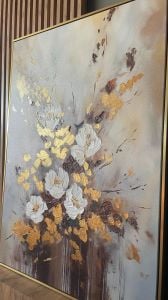 Yağlı Boya Dokulu Kabartmalı Soyut Buket Tablo