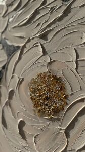 Yağlı Boya Dokulu Kabartmalı Beyaz Çiçekler Tablo 90x90cm