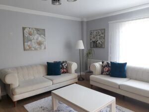 İkili Kanvas Tuval Tablo Grili Beyaz Çiçekler Kod: K896-5