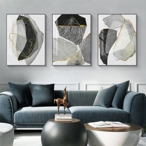 Üçlü Kanvas Tuval Tablo Seti Modern Sanat Kod: Y880-S-K