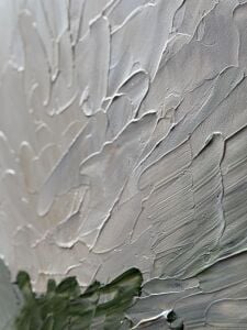 Yağlı Boya Dokulu Kabartmalı Yeşil Tonlu Soyut Tablo