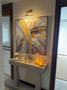 Yağlı Boya Dokulu Kabartmalı Altınlı Soyut Tablo 70x100cm