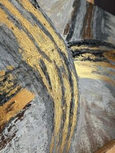 Yağlı Boya Dokulu Kabartmalı Altınlı Soyut Tablo 70x100cm