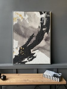 70x100cm Yağlı Boya Dokulu Kabartmalı Soyut Tablo
